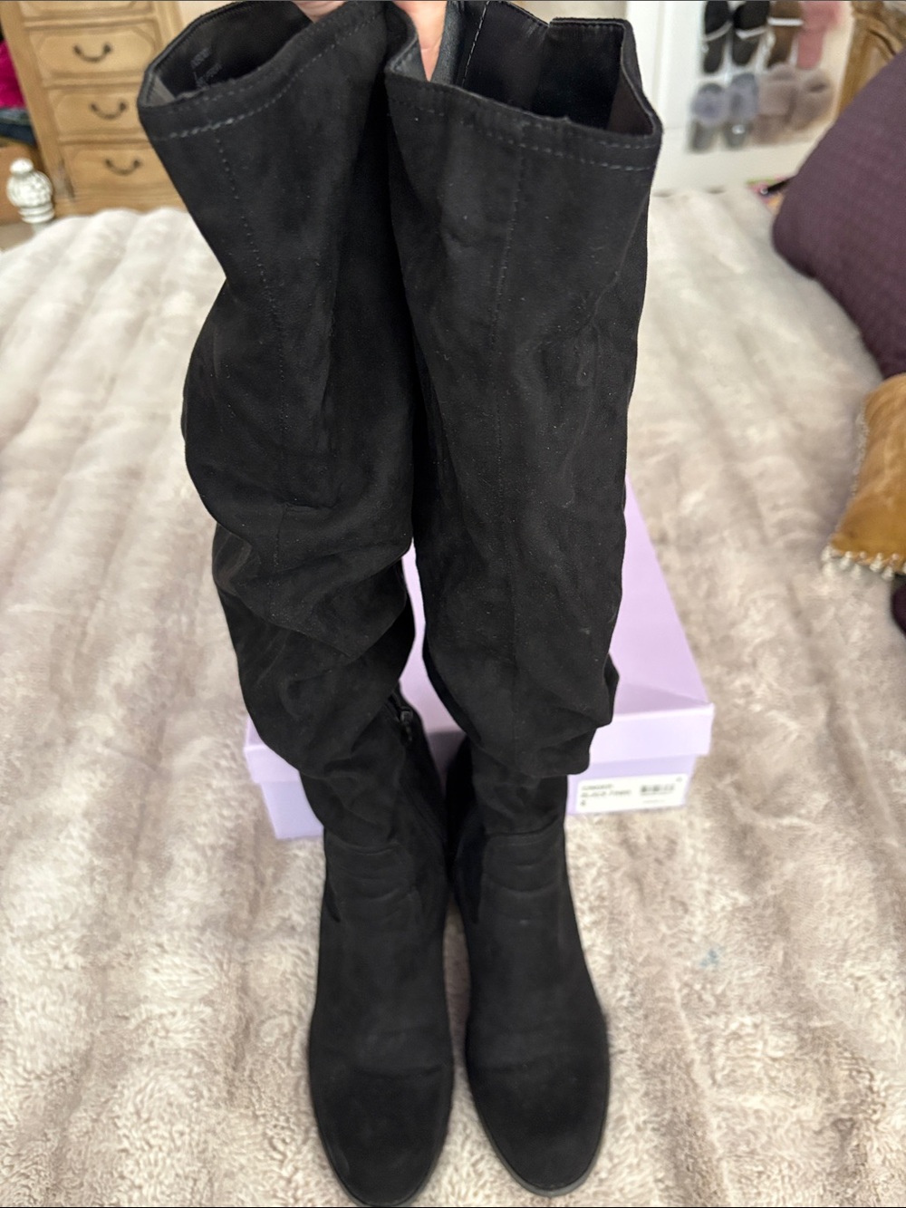 Madden Girl Black Over-the-Knee Slouch boots